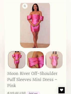Hot Pink Dramatic Off-Shoulder Mini Dress